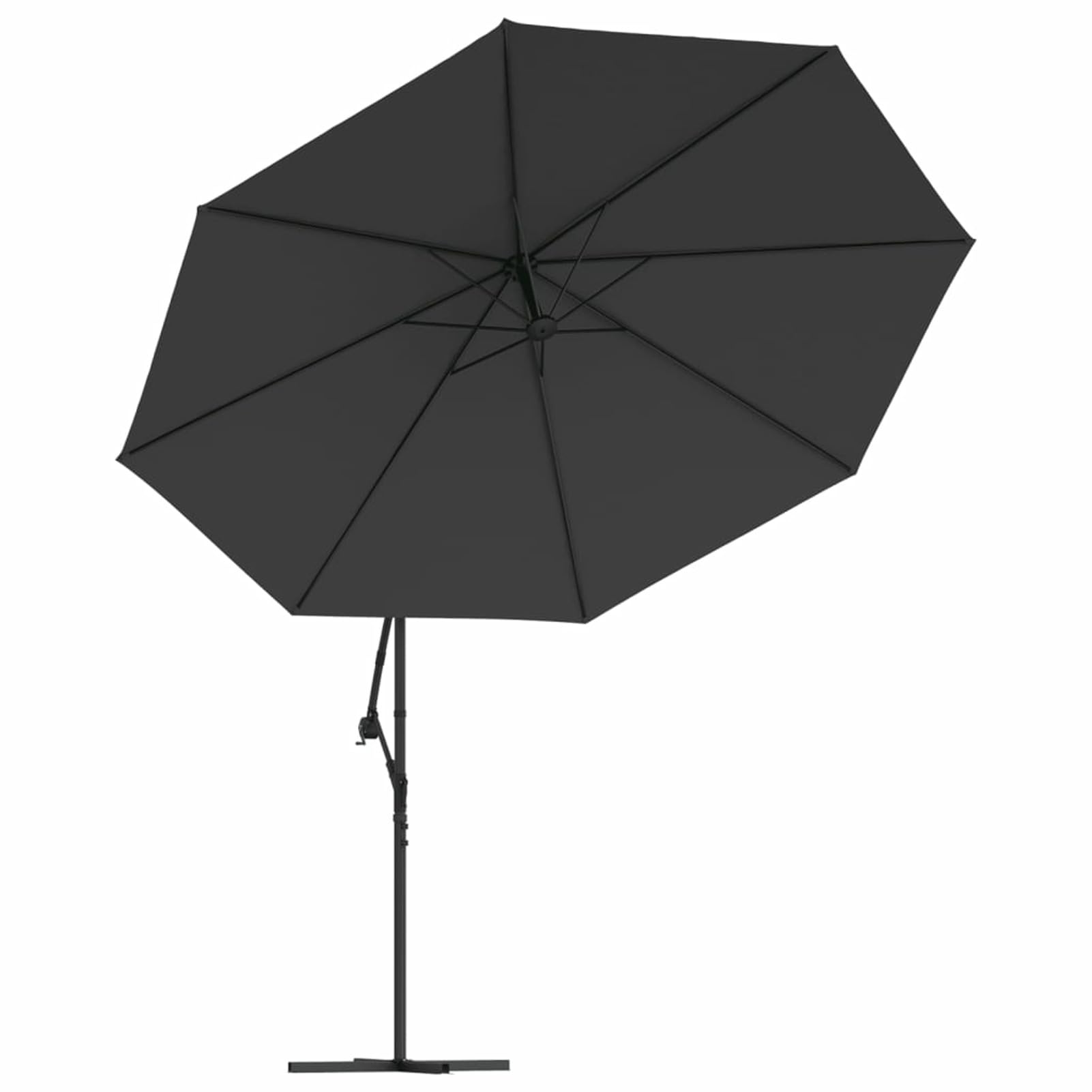 Sombrilla voladiza con Poste de Aluminio Negro 350 cm, Parasoles De Jardin, Sombrilla Piscina, Sombrilla Terraza Exterior, Parasol Playa, Sombrillas para Jardin - 47130