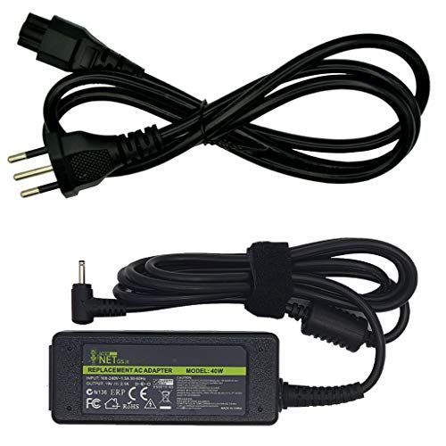 new net - Alimentatore Caricatore Caricabatteria da 19V 2.1A 40W Compatibile con Notebook ASUS EEE PC 1001P 1001PXD 1001PX 1001HA 1005 1005H 1005HA 1005HAB 1005HAG [2.3x0.7mm]