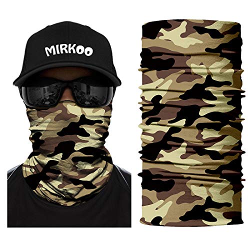 MIRKOO Camo Tube Face Mask, Breathable Seamless Dust-proof Windproof UV Sun Protection Motorcycle Bicycle ATV Outdoor Face Mask for Motorcycling Cycling Hiking Climbing Fishing Men Women Teenager(743)