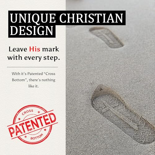 Image of Men's Christian Apparel and Footwear, Cross Bottom Flip Flops for Men, Jesus Sandals for Men, Unique Christian Clothing, Men's Sandals with John 3:16 Bible Verse