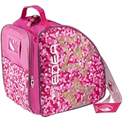 Bolsa Patines Edea EDEA Stella - Bolsa para Patines de Hielo (2 Grandes Estrellas Brillantes, Bordes Reflectantes, Tejido Grueso Resistente a roturas, Base remachada con Orificio de Drenaje