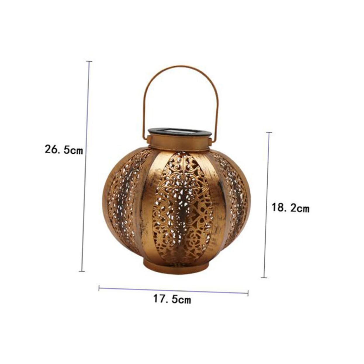 Didiseaon Lámpara LED para Exteriores Luz Solar para Jardín Linterna Colgante Hierro 30 Cm Iluminación Decorativa de Patio Terraza Jardín Energía Solar para Exteriores