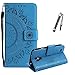 Produktbild ZCRO Leder Hülle für Samsung Galaxy S4, Handyhülle für Samsung Galaxy S4, Handytasche Flip Case Hülle Leder Magnet Tasche Schutzhülle für Samsung Galaxy S4 (Blau)