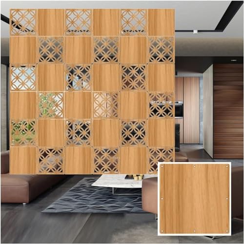 Separador de habitación colgante, panel de división calado, divisor de oficina de semi-privacidad, madera y plástico, 29 cm, juego de 20