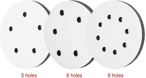 Miniatura 9 de Almohadilla de respaldo de 8 agujeros Almohadilla de esponja suave Walfront 5 pulgadas 4.921 in de diámetro Almohadilla de esponja suave para pulir