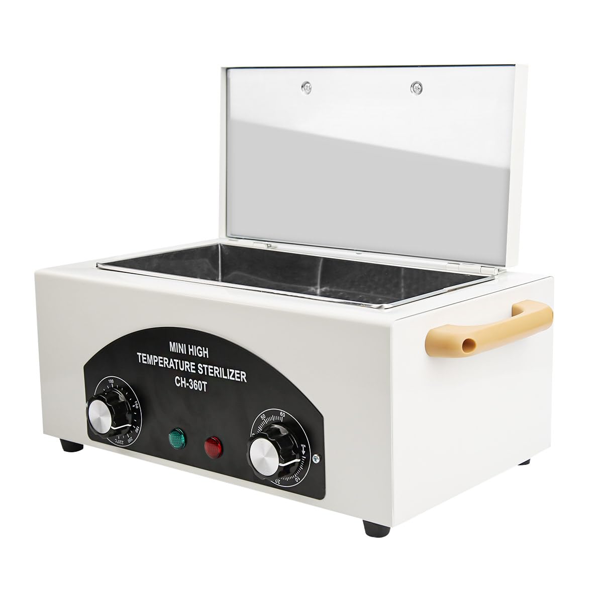 Caja de limpieza de herramientas de metal de alta temperatura, 50.0 °C a 220.0 °C, gabinete de limpieza de calor seco de 2 litros con temporizador de bandeja de acero inoxidable y mango para