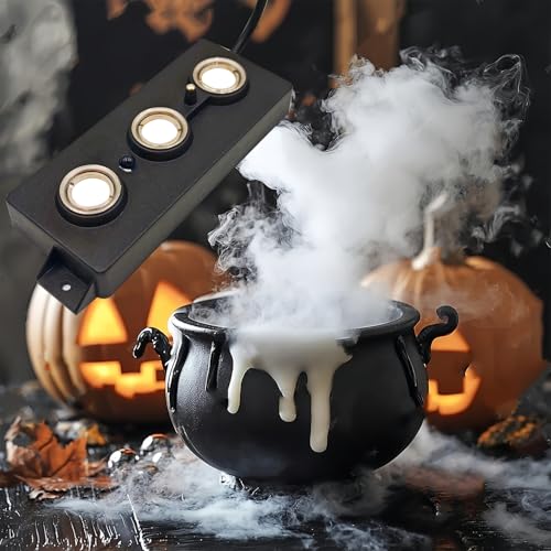 Image of Halloween Party Mist Maker,Ultrasonic Water Pond Fountain Fogger Aluminum Atomizer Air Humidifier for and Rockery Fish Tank Vase Birdbath Deco
