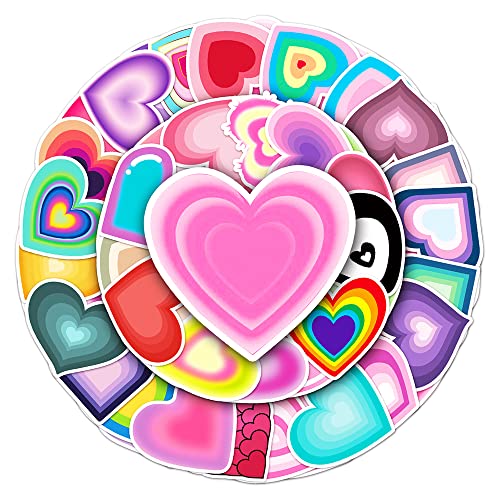 Heart Stickers for Teens Boy Girls Kids|50 Pcs|Popular Vinyl Waterproof Stickers for Laptop Computer Phone Luggage Flasks Water Bottle Bike Car Notebook Tablet,Trendy Decorative Decals Pack(Heart)