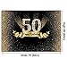Funnytree Gold and Black 50th Birthday Photography Backdrop Golden Glitter Diamonds Shiny Background Fifty Years Old Age Party Decoration Photo Banner Photobooth Props