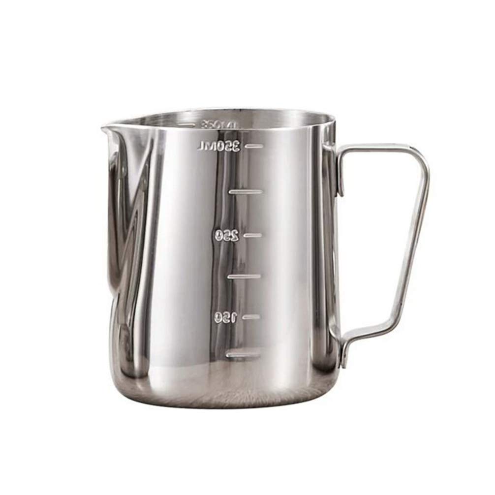 Jarra de Leite Yardwe 350 ml Prata Espumador de Leite Aço Inoxidável Barista