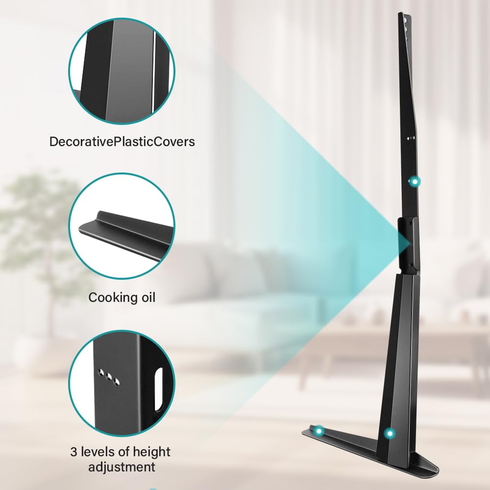 KKTONER Universele TV-standaard Basis voor 27 inch tot 65 inch LED TV Tafelblad TV Montage Stand met Gehard Glas Basis Hoogte Verstelbaar Houd tot 39.9KG