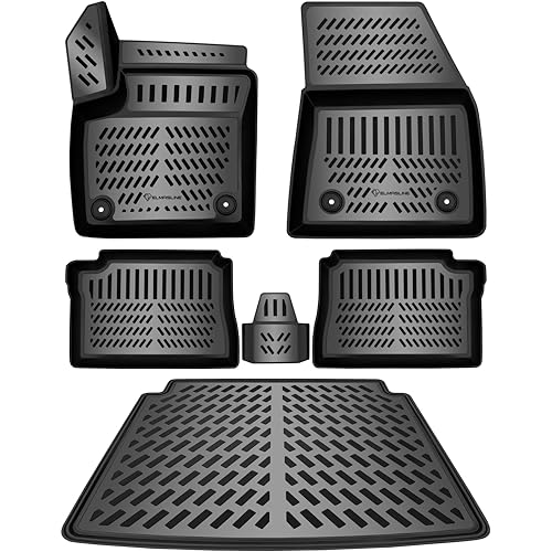 ELMASLINE Tapis en caoutchouc 3D et bac de coffre pour Citroën C3 Aircross (2024-2026) - Convient uniquement aux hybrides - Sol de chargement supérieur -...