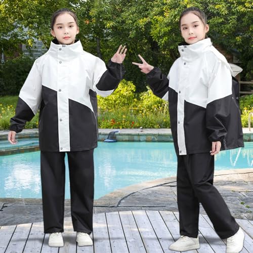 Kids Boys Hoodie Rain Jacket Pants Outfits Lightweight Windproof Raincoat Trousers Youth Girls Stylish Windbreaker Cloth4
