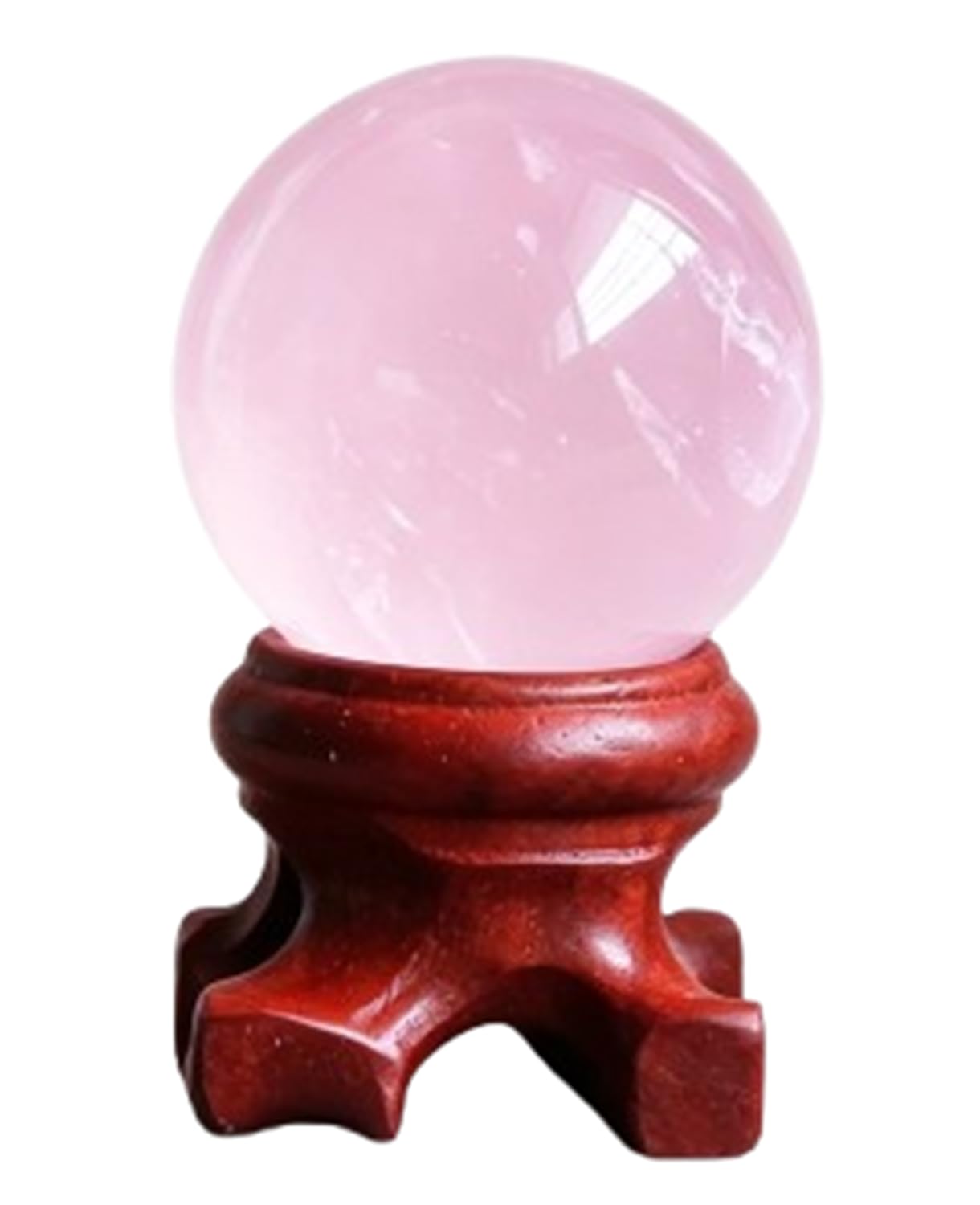 Bola de cristales de cuarzo rosa natural, esfera de gema curativa soporte