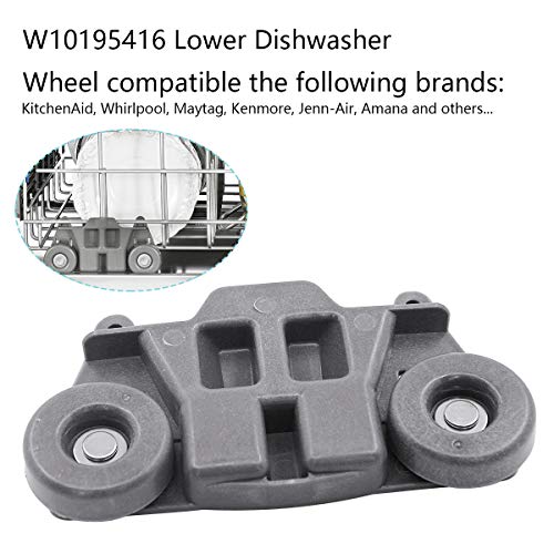 W10195416 New Upgraded Replacement Part For Dishwasher Lower Dishrack Wheels (Set Of 4) For Kitchenaid, Whirlpool, Maytag, Kenmore - Ap5983730, W10195416V, W10105417, Wdt780Saem1,Ps11722152, W10195416Vp #TOP1