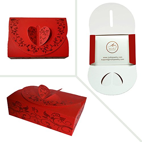 Rhodium Plated Red Heart Pendant with Crystals
