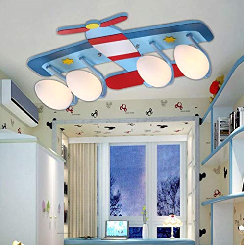 Plafonnier avion E14x4 illuminant la chambre d'enfant d'une douce lumière