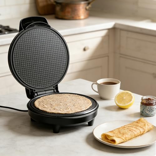 Frafuo Crepes Maker Ice Cream Cone Maker with Temperature Control, 1200W Electric Non-Stick Adjustable Temperature Waffle Cone Maker for Home Parties, DIY Treats