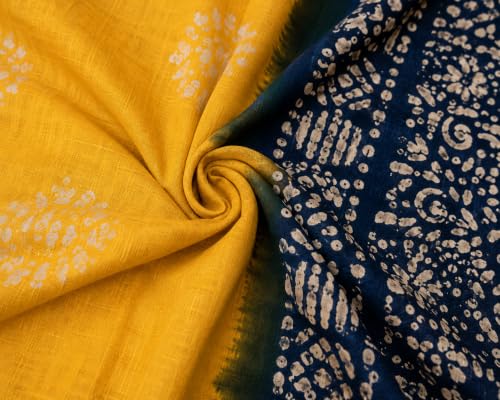 Image of HAIDER ALI AND SONS Women's Cotton Silk Batik Print Unstitched Dress Material with Dupatta | Handloom Salwar Suit Material | Ethnic Wear for Office, Festival, Party