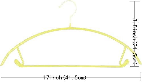 Miniatura 6 de ShgHzz Paquete de 20 perchas de metal con revestimiento de PVC de alta calidad, resistentes, antideslizantes, delgadas, perchas para camisetas de