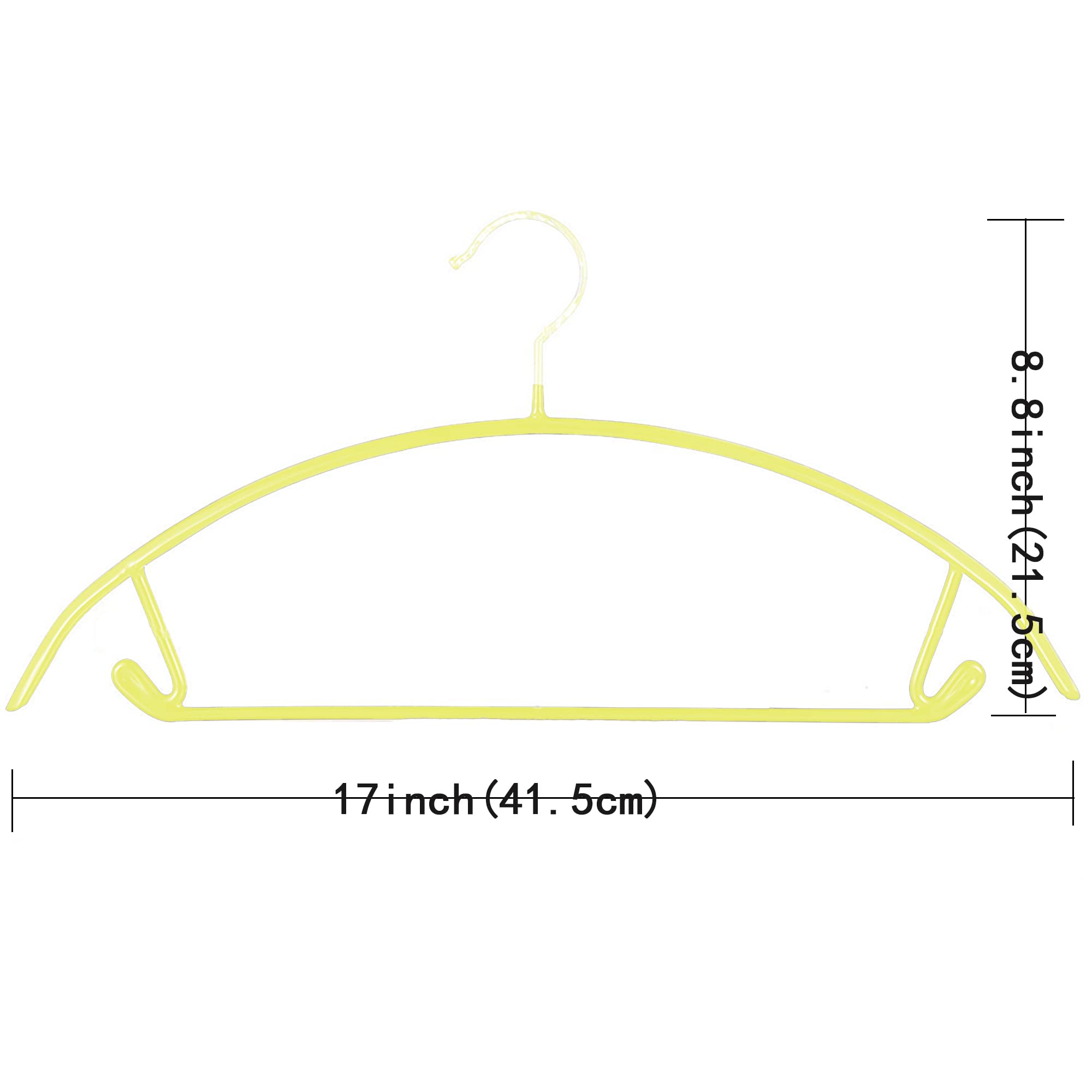 ShgHzz Premium PVC Coating Metal Hangers 40 Pack, Heavyduty, Non Slip Slimline, Suit Jacket T Shirt Hangers, Gold Hooks, Space Saving Clothes Hanger (Yellow)