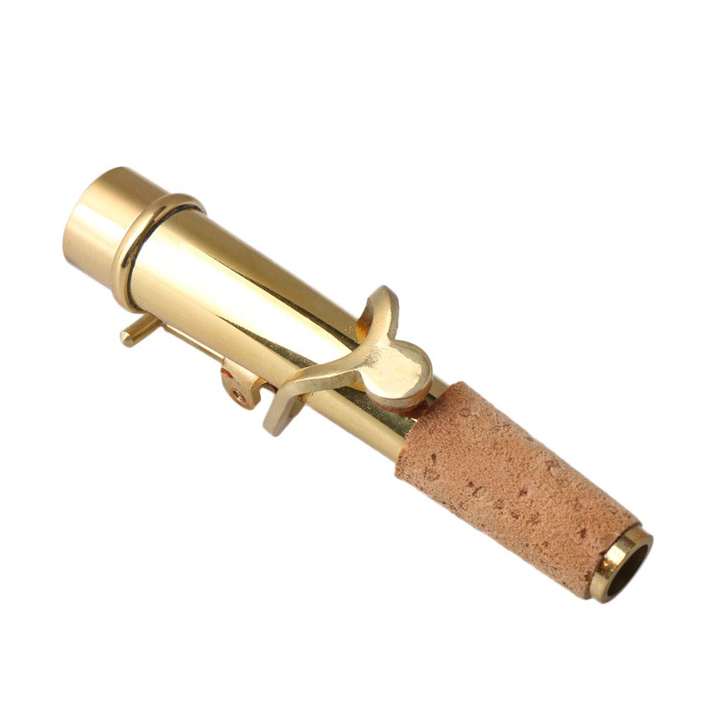 Lot de 2 accessoires de saxophone en métal doré et bois pour saxophone soprano 10 x 3 cm