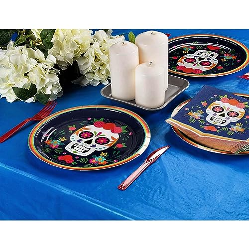 Image of Juvale Blue Tablecloth - 54 x 108 in, Pack of 3, Rectangular - Disposable Tablecloth & Plastic Table Cover for Parties & Easy Cleanup & Protection