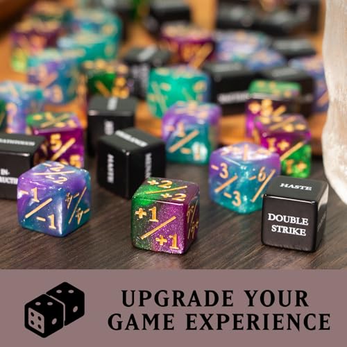48 Pieces MTG Dice Abilities Keywords Counters Dice Set - Magic The Gathering Counters Bulk Creature Stats Abilities Tokens with 2 Dice Bags for MTG TCG Card Games Accessories by Certihiamken - Image 4