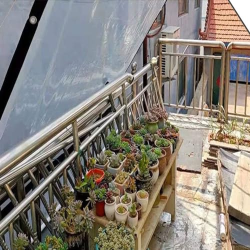 Lona resistente al agua transparente con ojales perimetrales y plástico impermeable antilluvia 7