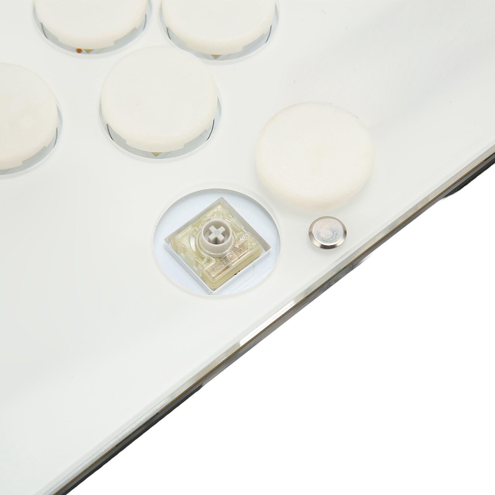 CHICIRIS Kontroler Mini Walki z Kluczem Mechanicznym Cherry MX na PC, Biały materiał ABS