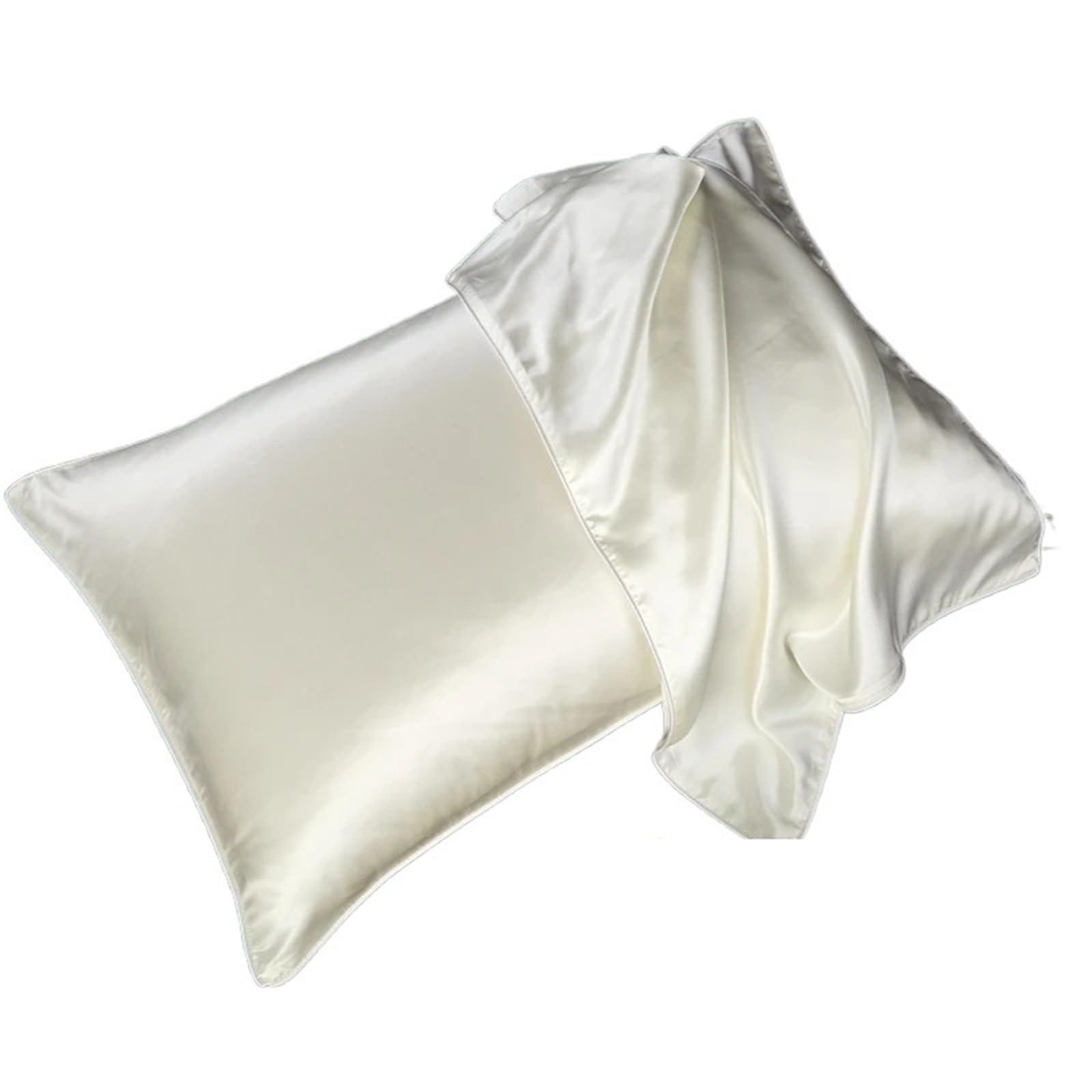 LYXYGMV Silk Pillowcase For Hair And Skin for Bedrooms(White)
