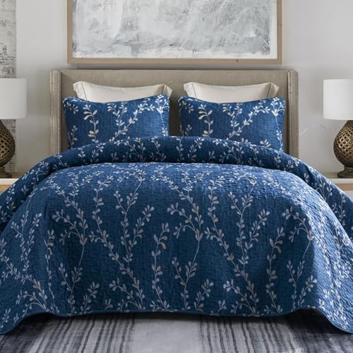 Exclusivo Mezcla Reversible Boho California King Quilt, Navy