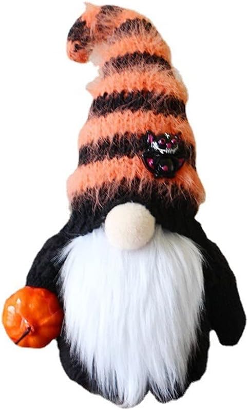 Fall Harvest Gnome 3Pcs Thanksgiving Decorative Sun Flower Plush Gnomes Pumpkin Bat Decorated Tomte Elf Dolls Garden Decoration Home Kitchen Decor Shelf Tiered Tray Ornaments Orange