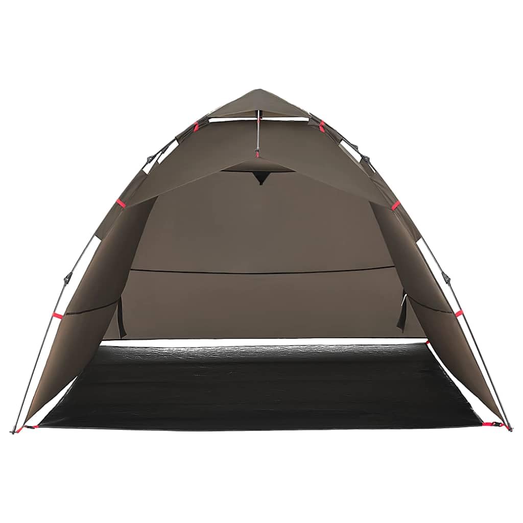 Tenda da pesca per 4 persone, marrone, Quick Release tenda da campeggio con rivestimento in poliuretano, impermeabile, per esterni, facile da montare, portatile