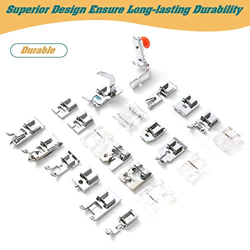 Aiskaer Professional 48Pcs Sewing Machine Presser Feet Set For Brother, Babylock, Singer, Janome, Elna, Toyota, New Home, Simplicity, Kenmore, #TOP3