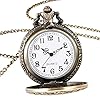 CokinkiDs Alice in Wonderland Themed Bronze Women's Quartz Analog Pocket Watch Necklace for Ladies Girls Engraved Pocket Watches Xmas Gift #1