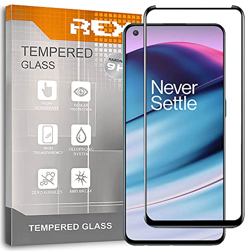 REY 2X Protector de Pantalla Curvo 3D para ONEPLUS Nord CE 2 Lite 5G, Negro, Protección Completa, 3D / 4D / 5D