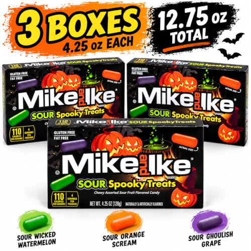 Mike and Ike Sour Spooky Treats Halloween Candy, 4.25 oz, Pack of 3 - image 4