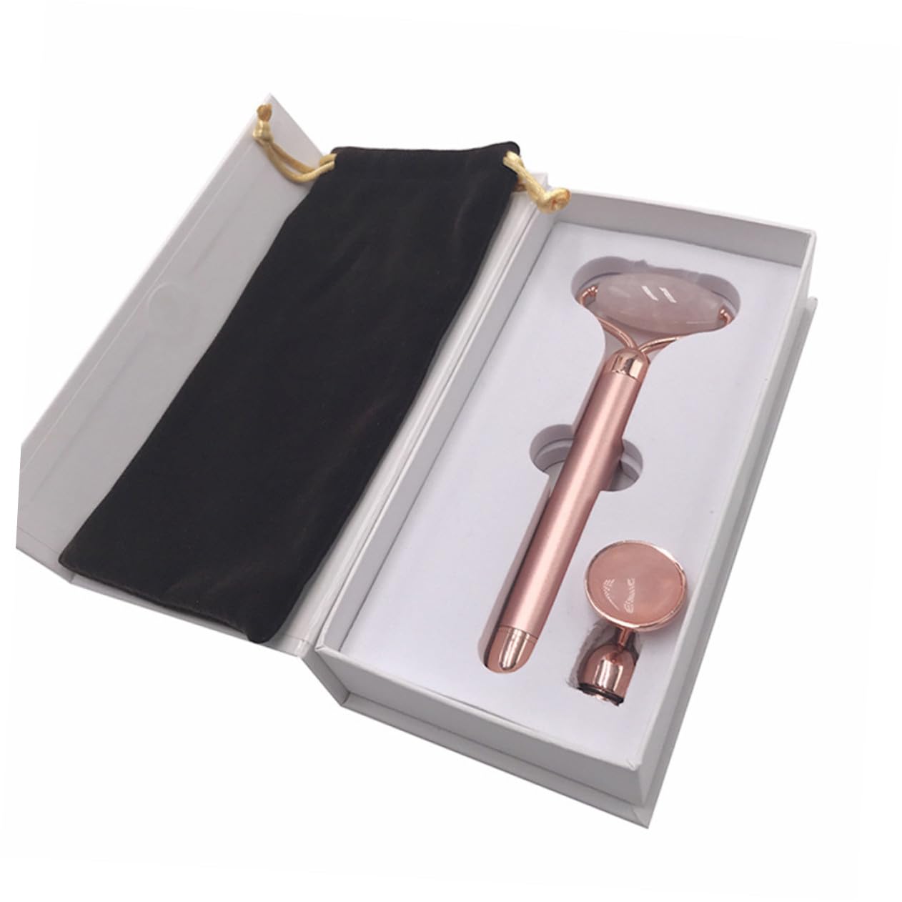 Rodillo de Jade Vibratorio para Masaje Facial Herramienta de Belleza para Afinar y Reafirmar el Rostro Diseño Ergonómico Portátil Rosa Dorado Promueve Circulación y Piel Firme