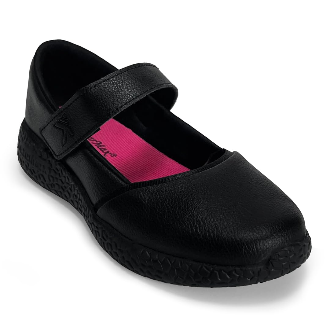 KazarMax Girls Black Mary Jane Ballerina Sporty|Uniform|School Shoe KazarMax Girls Black Mary Jane Ballerina Sporty|Uniform|School Shoe