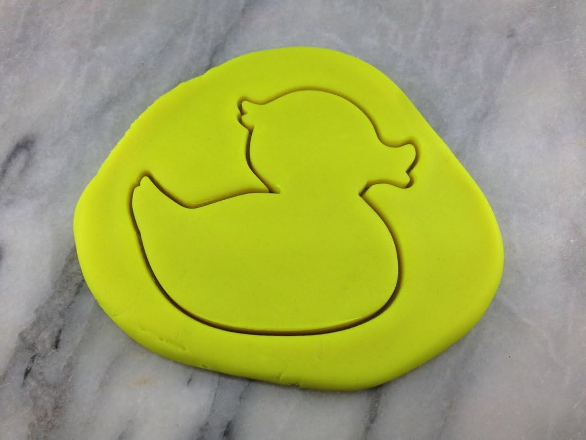 Rubber Ducky Cookie Cutter Black Plastic Outline and Stamp for Cookies, Fondant, Biscuits, Cake Decorations, Baby Shower Party Favors and Crafts Durable Reusable Tool India