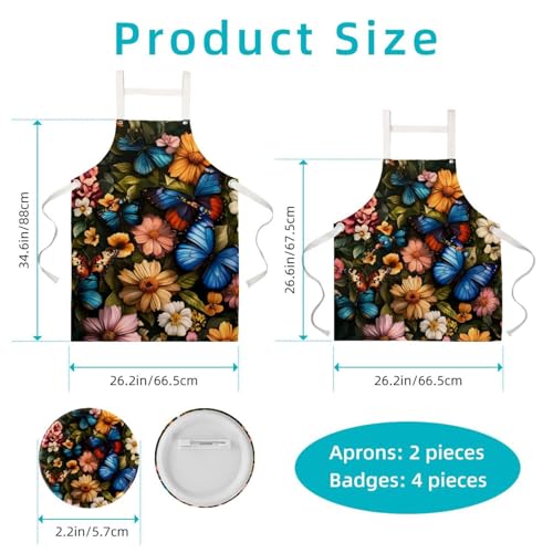 Tablier de serveuse raffiné fleurs sauvages pour service de bar - 2