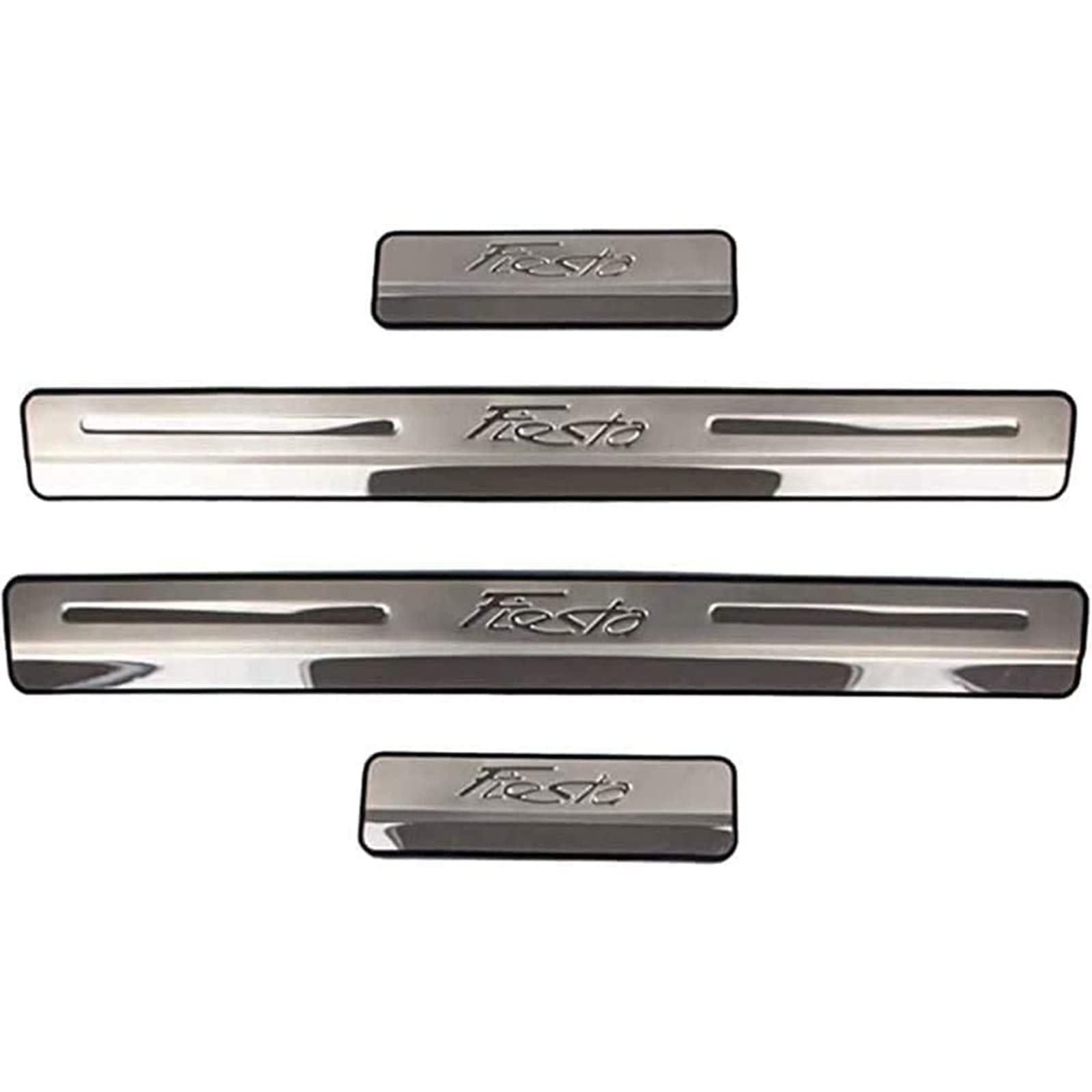 Jiahey Silver Eagleg Car Door Sill Protector For Fo-Rd Fiesta 2009-2019 4Pcs Scuff Plate Stainless Steel Stickers Accessories,