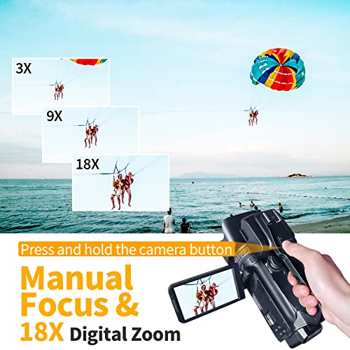 Wikico Video Camera 4K Camcorder 64Mp 60Fps Auto Focus Vlogging Camera For Youtube With Wifi, Microphone 4.0" Touch Screen 18X Digital Zoom Fill Light Remote Control 64Gb Sd Card And Batteries #TOP4