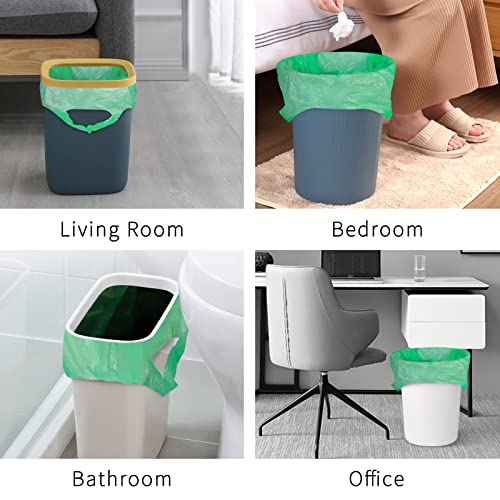 Image of Trash Bags, Garbage Bags, 120 Count 6 Gallon [Extra Thick][Leak Proof] Rubbish Bags Wastebasket Bin Liners for Home Office Trash Can Green