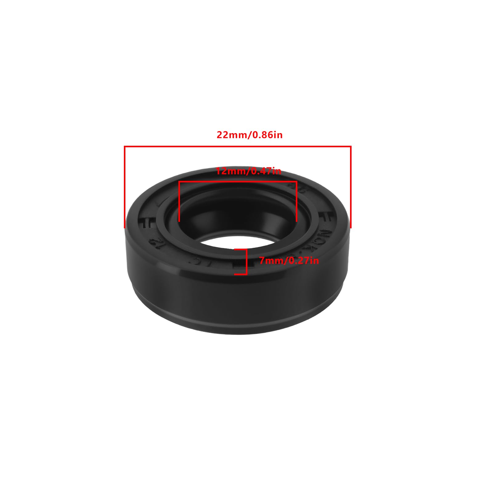 Create idea Lot de 10 joints d'huile R23 à double lèvre TC en nitrile avec ressort - 12 x 22 x 7 mm - Convient pour pompe hydraulique - Joint d'arbre rotatif