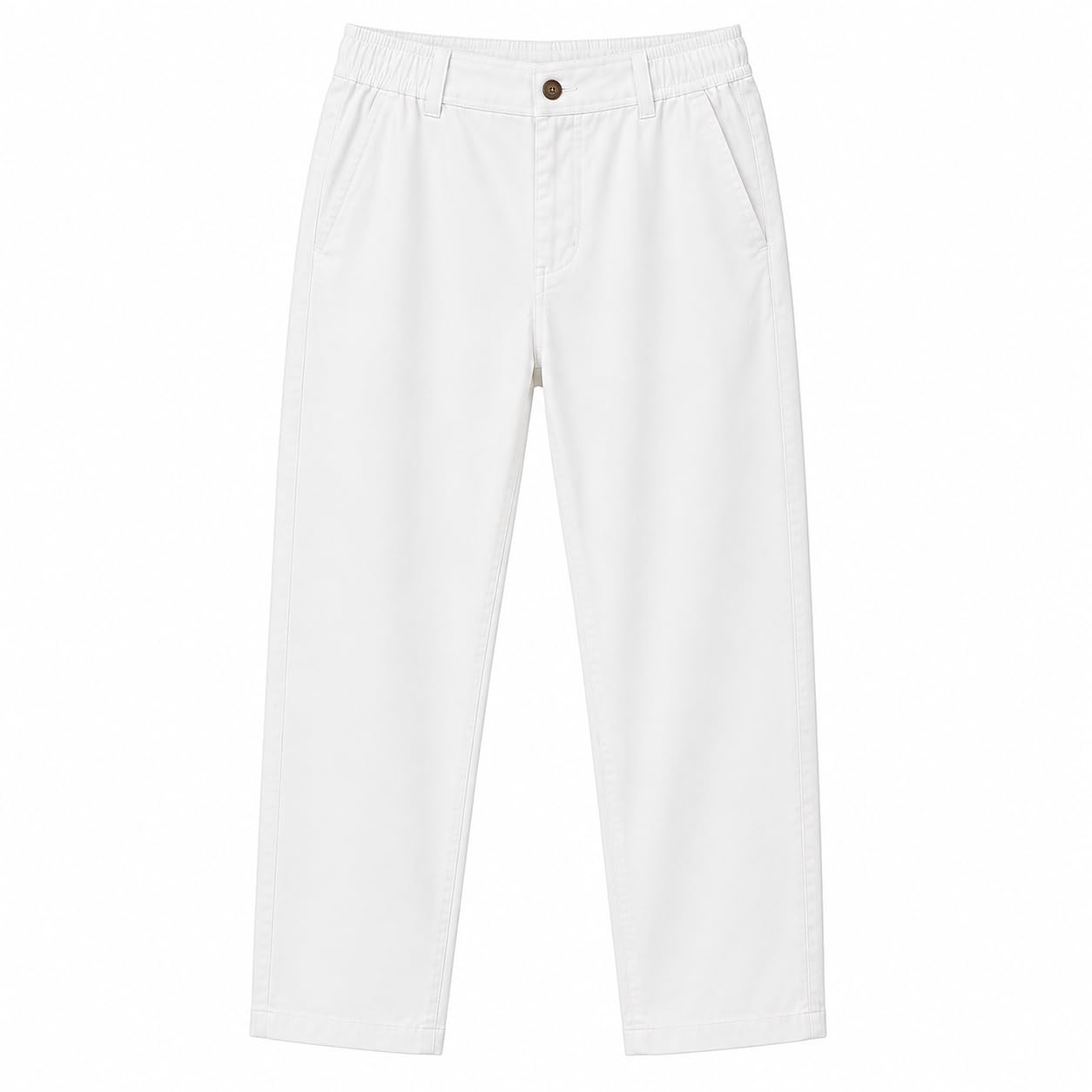 Men's Cotton Linen Blend Elastic Waist Casual Trousers | Smart Fit Formal Pants | Stretch Waist Office Wear Chinos with Side Pockets-picture-20