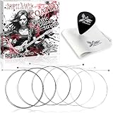 Phoenix コーティング弦 エレキ ギター 弦 ニッケル バランス良い音質 テンション 切れにくい ポールエンド色分け/お手入れクロス＆ピック 付き＜長期保証45日間＞ (SuperLight)