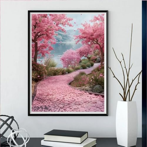 Diamond painting kit complet grand format canevas craft fleur