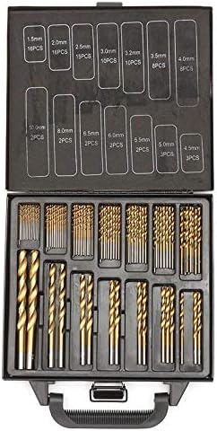 Drill Bits For Iron Box Packing 99PCS HSS Twist Drill Bits For Set 1.5-10mm Titanium Coated Surface 118 Degree For Drilling Woodworking - (Color: Iron Box Pack)